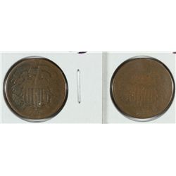 1864 & 1866 TWO CENT PCS