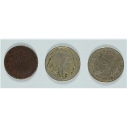 (3) MISC NICKELS (1867, 1895, 1921)