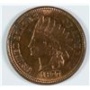Image 1 : 1877 INDIAN HEAD CENT MS-63 MOSTLY RED; HAS CARBON SPOTS OBV. by "STATES"