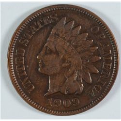 1909-S INDIAN HEAD CENT,  VG+ VERY NICE