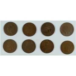 INDIAN HEAD CENT LOT (8) 1865 AG, 1865 FAIR, 1866 AG, 1866 G 1867 G, 1868 G,