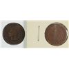 Image 1 : 2- 1869 INDIAN HEAD CENTS, GOOD & GOOD+