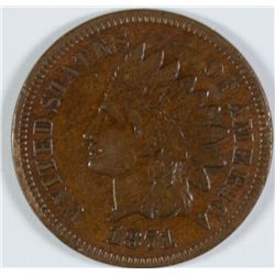 1871 INDIAN HEAD CENT VF OBVERSE, GOOD REVERSE