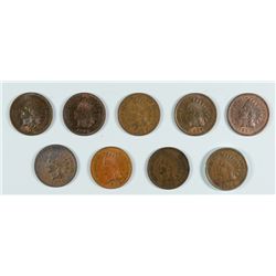 INDIAN HEAD LOT, 1893 AU, 1897 MS60, 1895 XF, 1898 XF, 1902 AU, 1903 MS62
