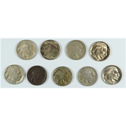 BUFFALO NICKELS, 2-'38D MS63, '27 AU, '29-D MS63, 2-'15-S G, 2'31-S G & '14-S XF