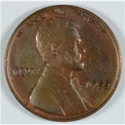 1955 / 55 Lincoln Cent AU Rare Double Die