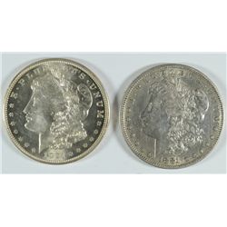 1921 MORGAN DOLLAR MS-62, 1881-S MORGAN XF CLEANED