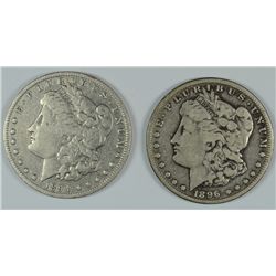 1894-O MORGAN DOLLAR FINE, 1896-S MORGAN VG