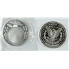 Image 2 : 2 - 1 OZ .999 SILVER 1889-CC REPLICA + 2002 XMAS