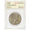 Image 1 : 1938 ARKANSAS COMMEN HALF DOLLAR ACG MS-66