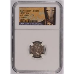 (AD 1035-1125) ITALY LUCCA-DENIER HENERY III-V NGC GENUINE