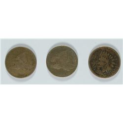 (3) INDIAN HEAD CENTS (58 SL, 58 LL, 59)