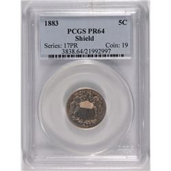 1883 PROOF SHIELD NICKEL PCGS PR-64