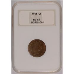 1911 V-NICKEL NGC MS63 (OLD NGC HOLDER)