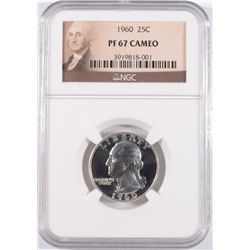 1960 WASHINGTON QUARTER, NGC PROOF-67 CAMEO!