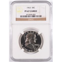 1963 FRANKLIN HALF DOLLAR, NGC PROOF-67 CAMEO!