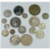 Image 1 : LOT OF ( 17 ) FOREIGN SILVER COINS, MANY OLDER DATES & LARGE COINS, APPROX 202g