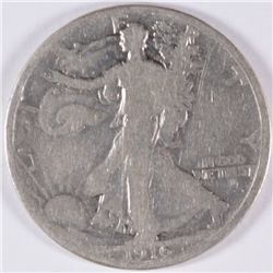 1916 WALKING LIBERTY HALF DOLLAR, GOOD