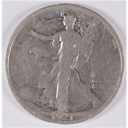 1921 WALKING LIBERTY HALF DOLLAR, GOOD