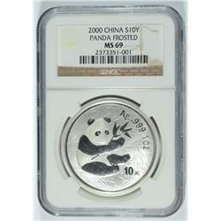 2000 CHINA PANDA NGC MS-69 S10Y RARE!