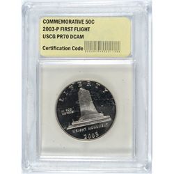 2003 FIRST FLIGHT COMMEMORATIVE HALF DOLLAR USCG PR-70 DCAM