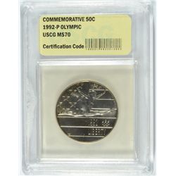 1992 OLYMPIC COMMEMORATIVE HALF DOLLAR USCG MS-70