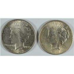 1923-S & 1924 PEACE DOLLARS AU/BU