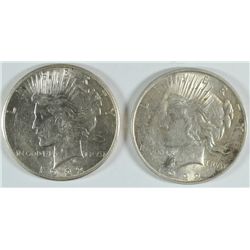1922-D, S PEACE DOLLARS AU/BU