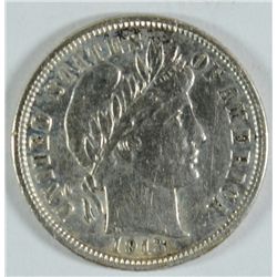 1913 BARBER DIME AU