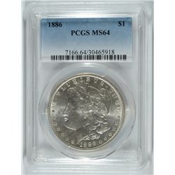 1886 MORGAN DOLLAR PCGS MS-64