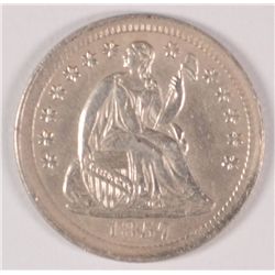 1857 SEATED HALF DIME AU-55