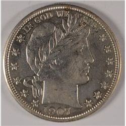 1907-D BARBER HALF DOLLAR AU-58