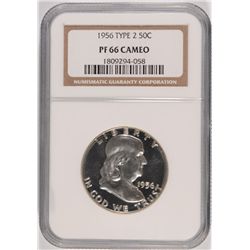 1956 TYPE 2 PROOF FRANKLIN HALF DOLLAR NGC PF-66 CAMEO