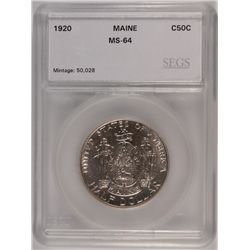 1920 MAINE COMMEN HALF DOLLAR SEGS MS-64