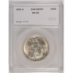 1935-S SAN DIEGO COMMEN HALF DOLLAR SEGS MS-65
