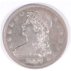1837 BUST HALF DOLLAR REEDED EDGE AU 55 NICE!
