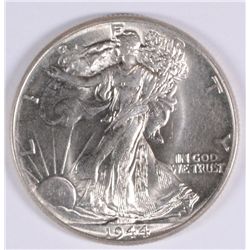 1944 WALKING LIBERTY HALF DOLLAR, MS-65 GEM!