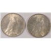 Image 2 : ( 2 ) 1923 PEACE SILVER DOLLAR, BOTH AU/BU