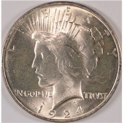 1924 PEACE SILVER DOLLAR, MS-63