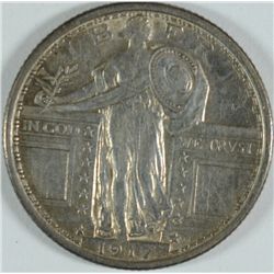 1917 TYPE-1 STANDING LIBERTY QUARTER, AU-50 NICE!!