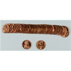 GEM BU ROLL OF LINCOLN CENTS, 1944-D, 1945-D, 1951-D