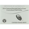Image 3 : 2014 U.S. MINT BASEBALL HALL OF FAME UNCIRCULATED HALF DOLLAR, ORIG. PACKAGING
