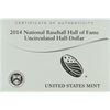 Image 3 : 2014 U.S. MINT BASEBALL HALL OF FAME Pf. COMMEM. HALF DOLLAR, ORIGINAL PACKAGING