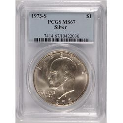 1973-S IKE DOLLAR (40% SILVER) PCGS MS-67