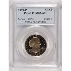 1999-P PROOF SUSAN B ANTHONY DOLLAR PCGS PR-68 DCAM