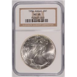 1986 SILVER AMERICAN EAGLE NGC MS-68