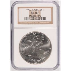1990 SILVER AMERICAN EAGLE NGC MS-68
