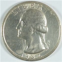 1932-S WASHINGTON QUARTER, MS-63+ NICE WHITE COIN