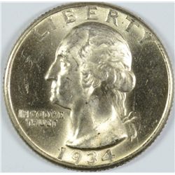 1934-D WASHINGTON QUARTER, MS-64 NICE!