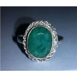 2.980g Ring of Emerald and CZ Sterling 925 Silver